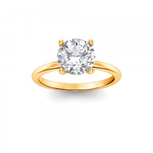 1 Ct Round Near Colorless Lab Diamond Solitaire Engagement Ring