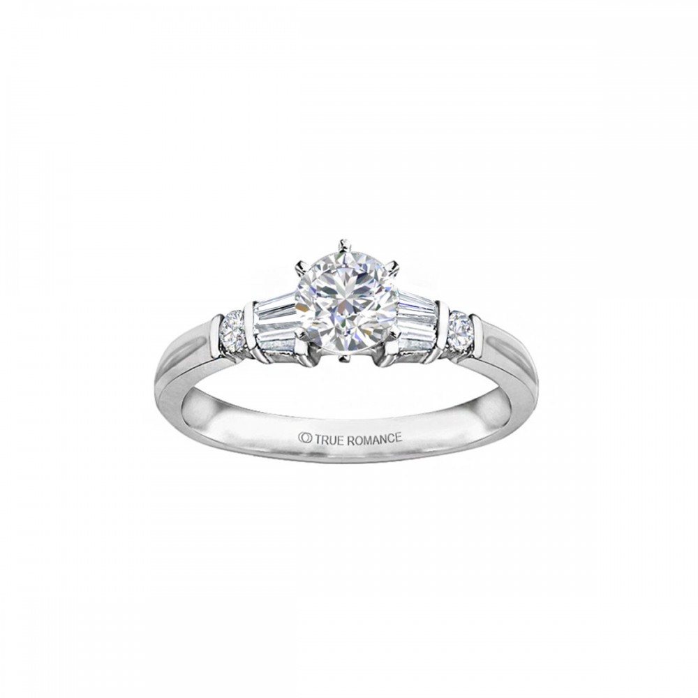 Me244-14k White Gold Classic Engagement Ring