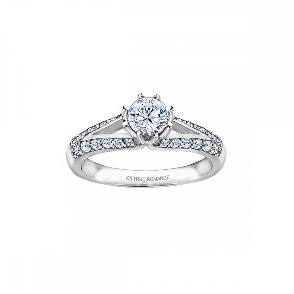 Me677 -14k White Gold Classic Engagement Ring