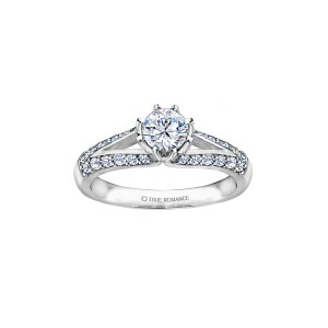 Me677 -14k White Gold Classic Engagement Ring