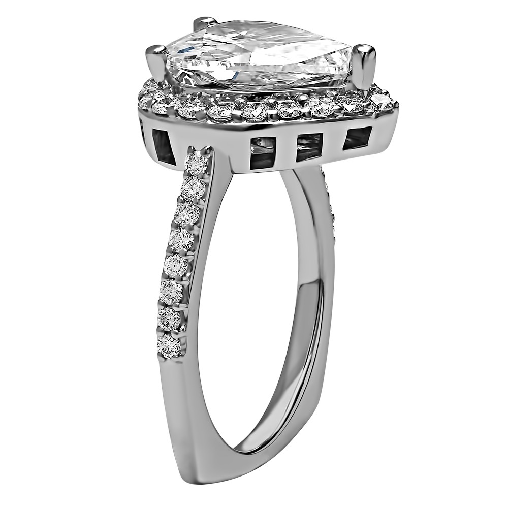 RM1382G82 - Pear Shape Halo Engagement Ring