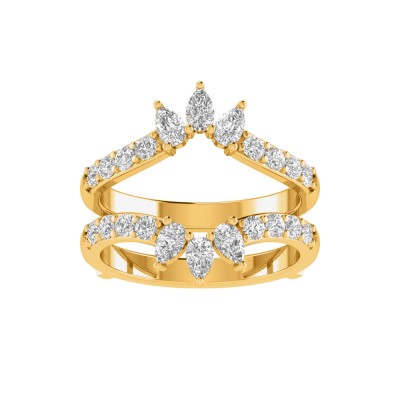 Colorless Lab Diamond Pear Shape Tiara Ring Jacket