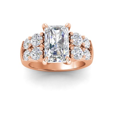 5 Ct Radiant Near Colorless Lab Diamond & 1.50 Ctw Modern Wide Band Engagement Ring