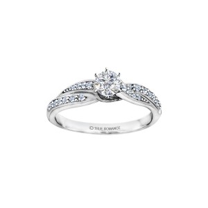 Rm1145-14k White Gold Infinity Engagement Ring