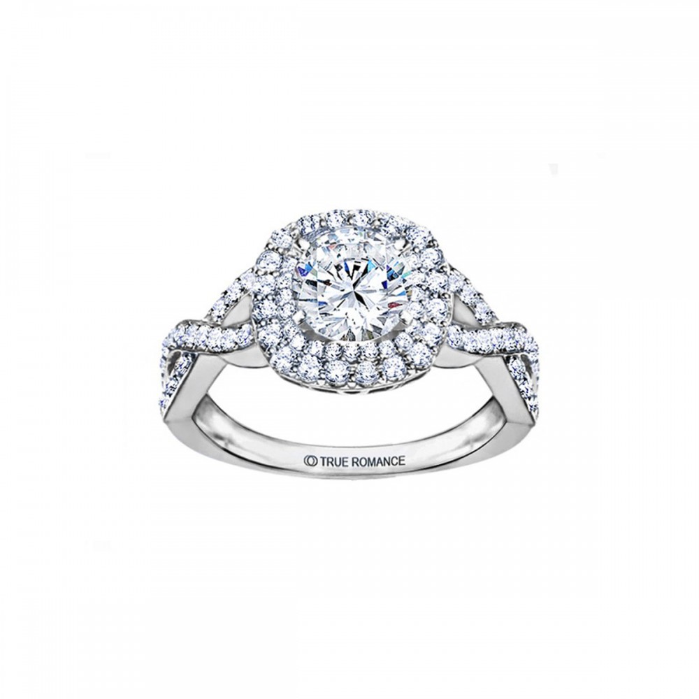 RM1354K Round Diamond Infinity/Halo Engagement Ring