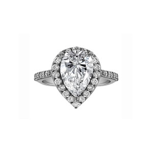 Pear Shape Halo Engagement Ring