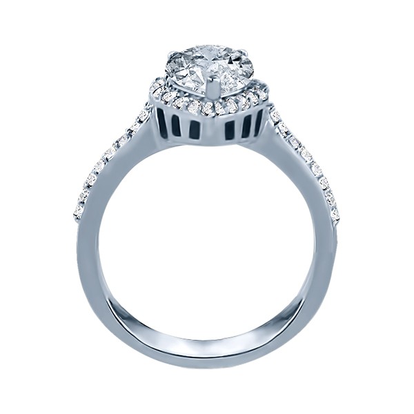 Pear Shape Halo Engagement Ring