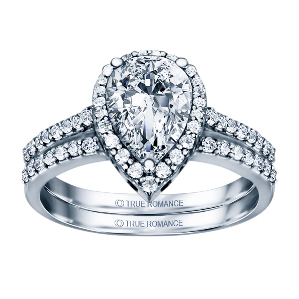 Pear Shape Halo Engagement Ring