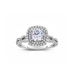 Rm1404r_rs-14k Rose Gold Round Cut Double Halo Diamond Infinity Engagement Ring