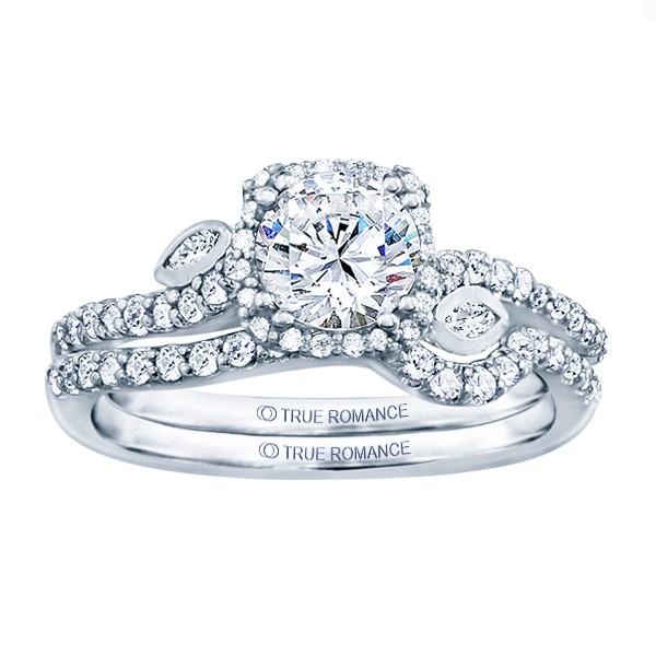 Rm1407r-14k White Gold Halo Engagement Ring
