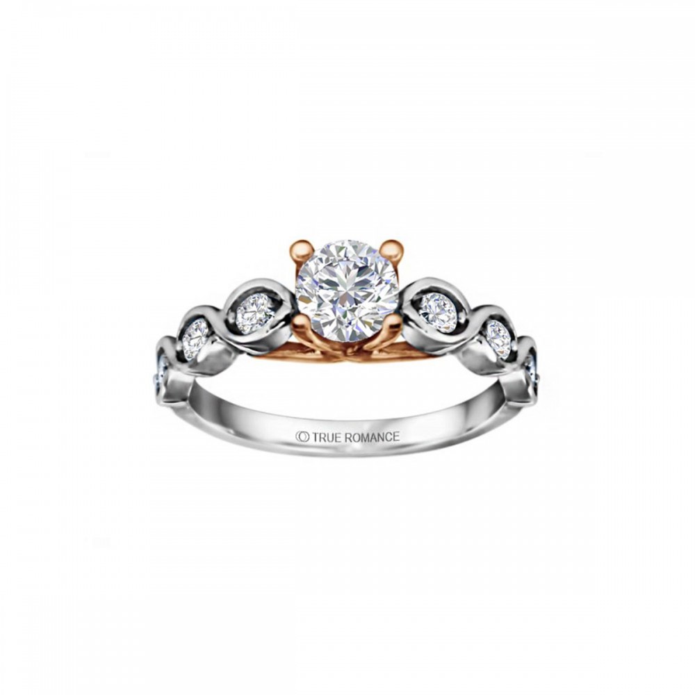 White Gold Round Cut Diamond Infinity Engagement Ring