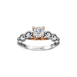White Gold Round Cut Diamond Infinity Engagement Ring