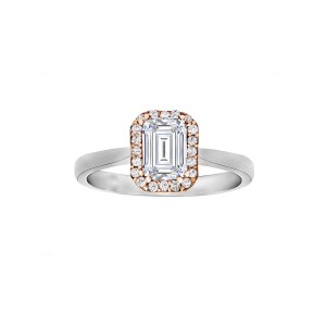 Emerald Cut Halo Diamond Engagement Ring