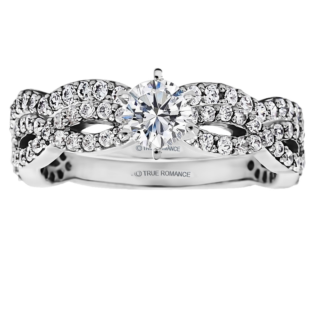 Round Cut Halo Diamond Infinity Engagement Ring