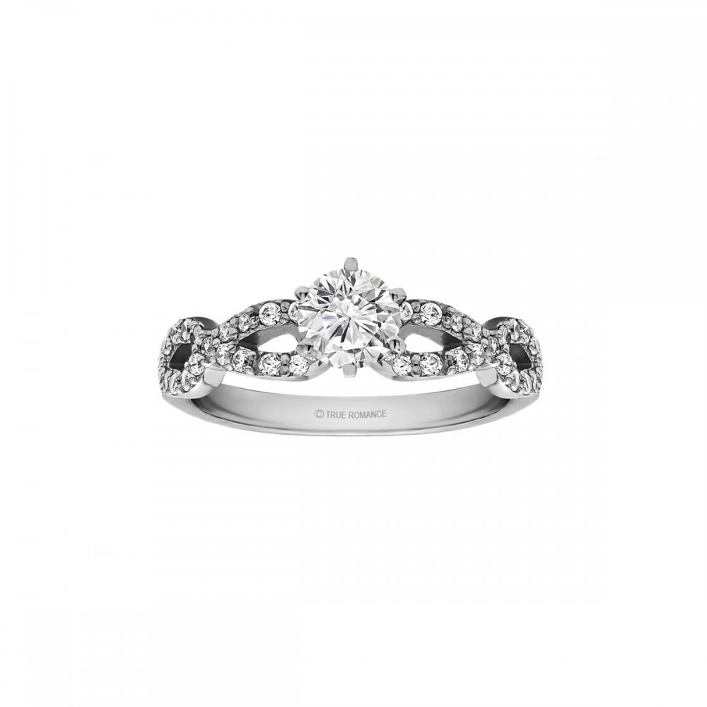 Round Cut Halo Diamond Infinity Engagement Ring
