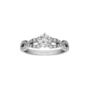 Round Cut Halo Diamond Infinity Engagement Ring