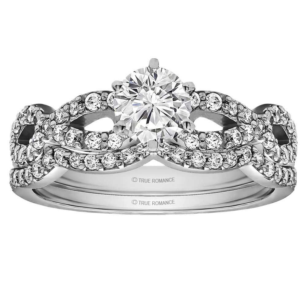 Round Cut Halo Diamond Infinity Engagement Ring