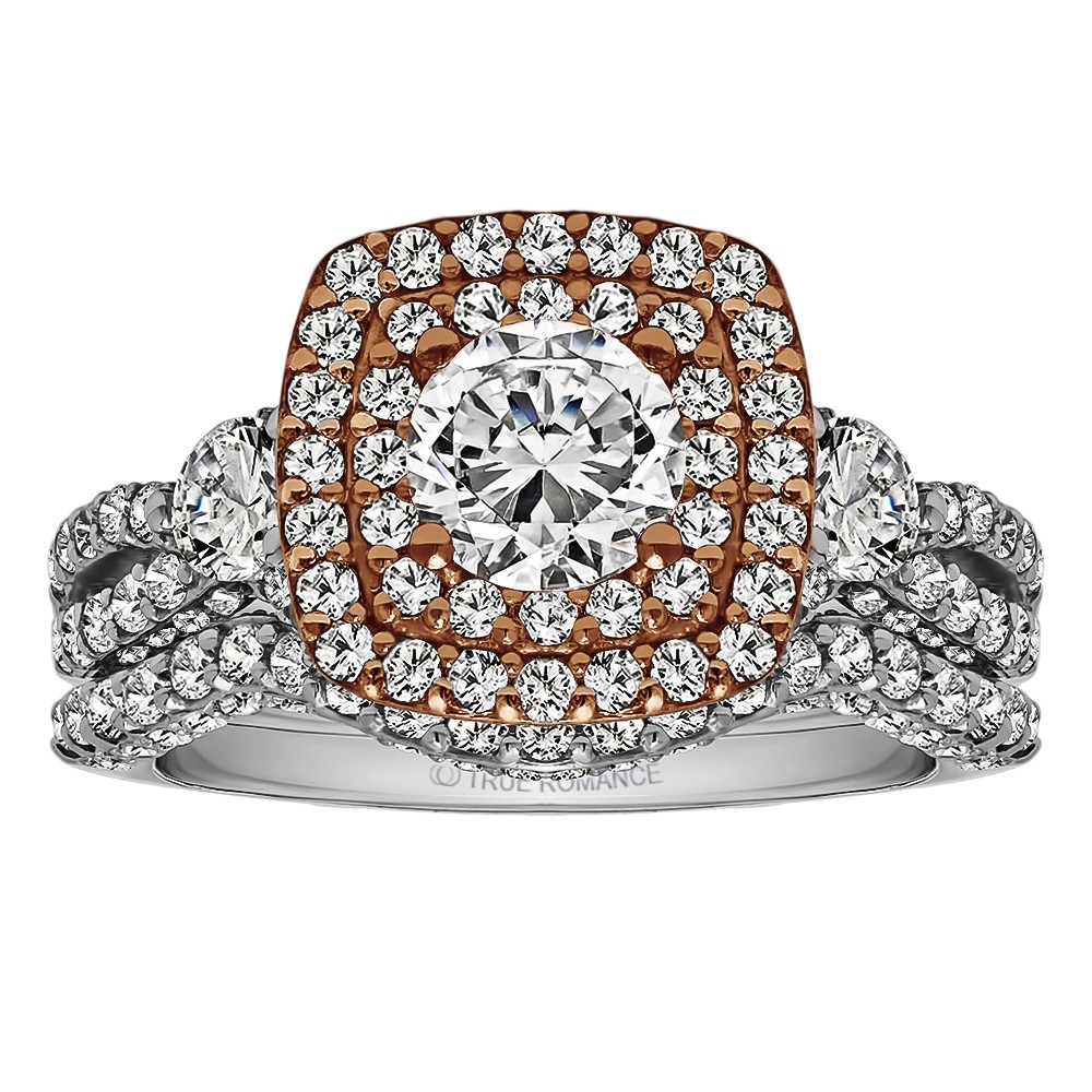 Round Cut Halo Diamond Vintage Engagement Ring