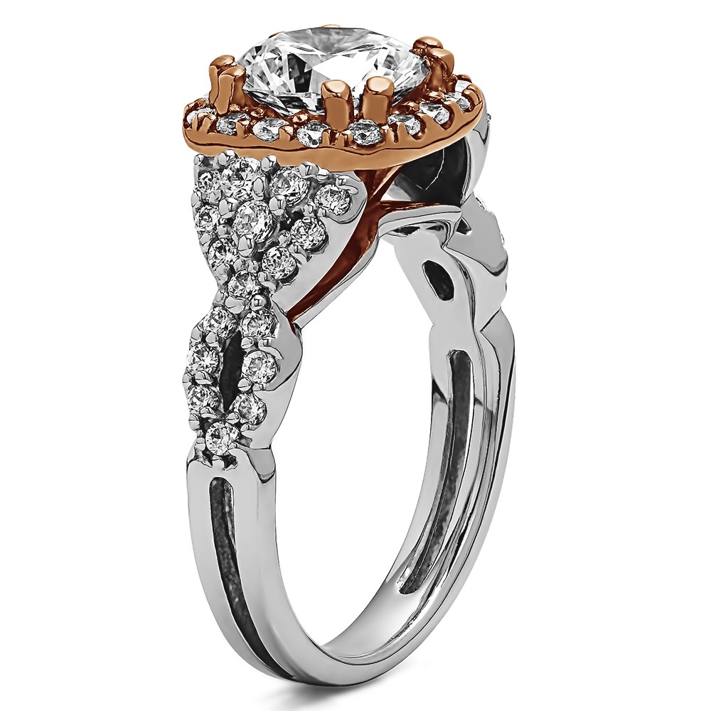 Round Diamond Infinity/Halo Engagement Ring