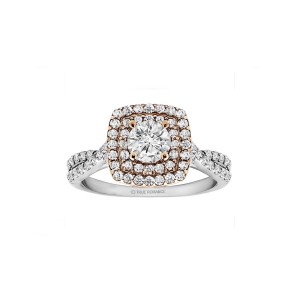 Round Cut Diamond Double Halo Infinity Engagement Ring