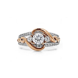 RM1546-14K White & Rose Gold Infinity Engagement Ring.