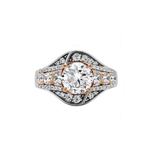 Round Cut Halo Diamond Vintage Engagement Ring