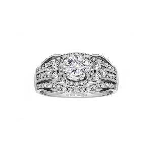 Round Cut Halo Diamond Vintage Engagement Ring