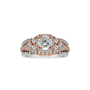 Round Cut Halo Diamond Vintage Engagement Ring