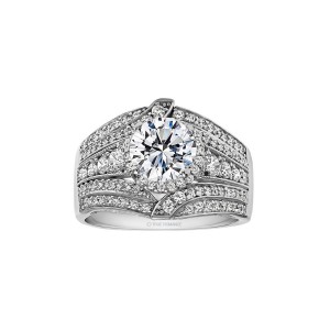 Round Cut Halo Diamond Vintage Engagement Ring