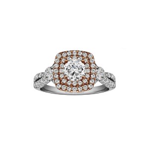 Round Cut Halo Diamond Vintage Engagement Ring