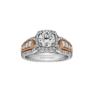 Round Cut Halo Diamond Vintage Engagement Ring