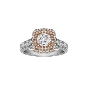 Round Cut Halo Diamond Vintage Engagement Ring