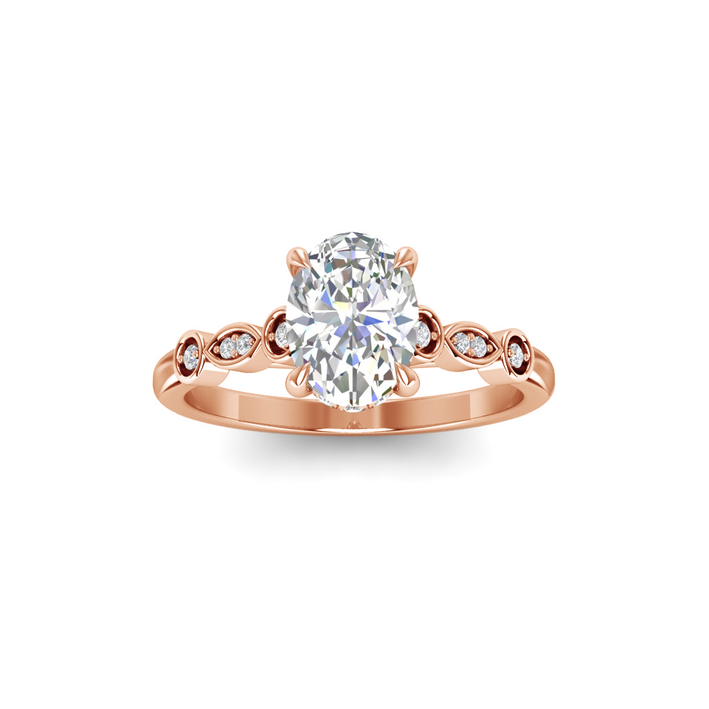 0.11 RD ENGAGEMENT RING 1.00 OV BUILT IN CENTER
