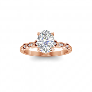0.11 RD ENGAGEMENT RING 1.00 OV BUILT IN CENTER