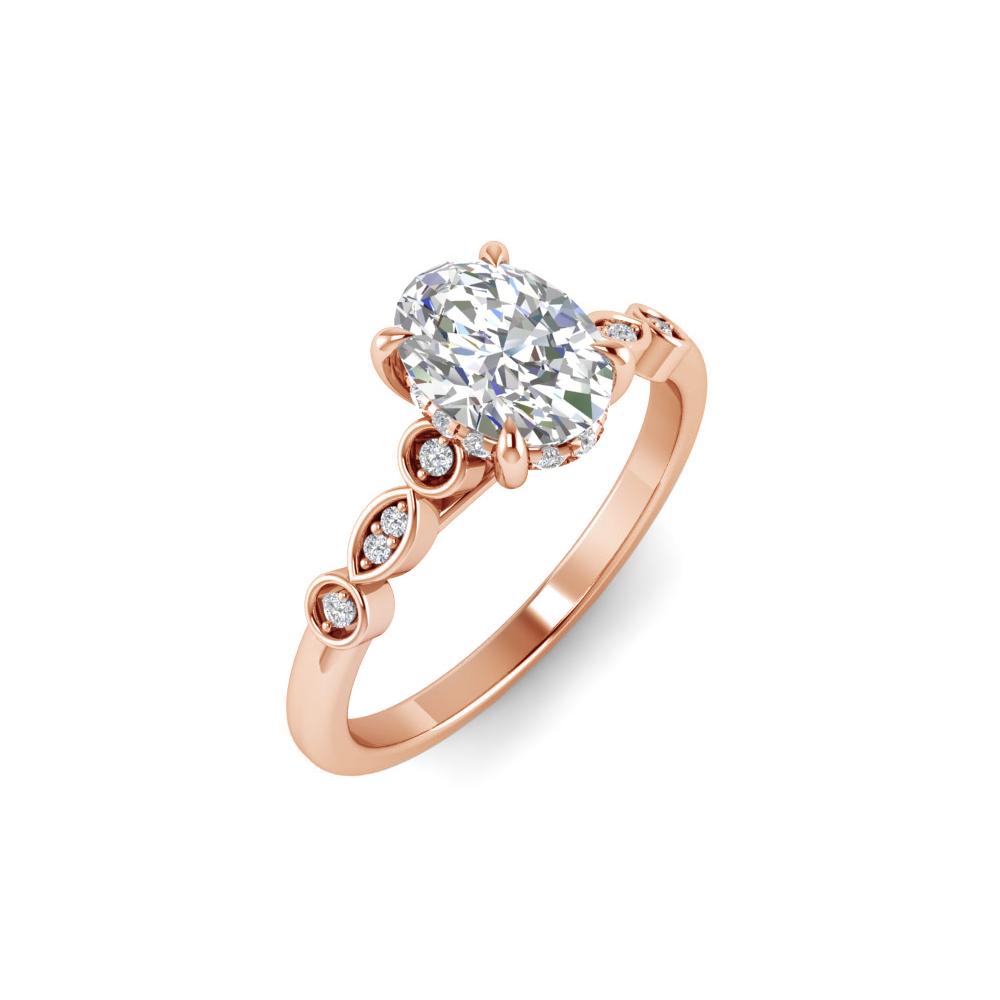0.11 RD ENGAGEMENT RING 1.00 OV BUILT IN CENTER