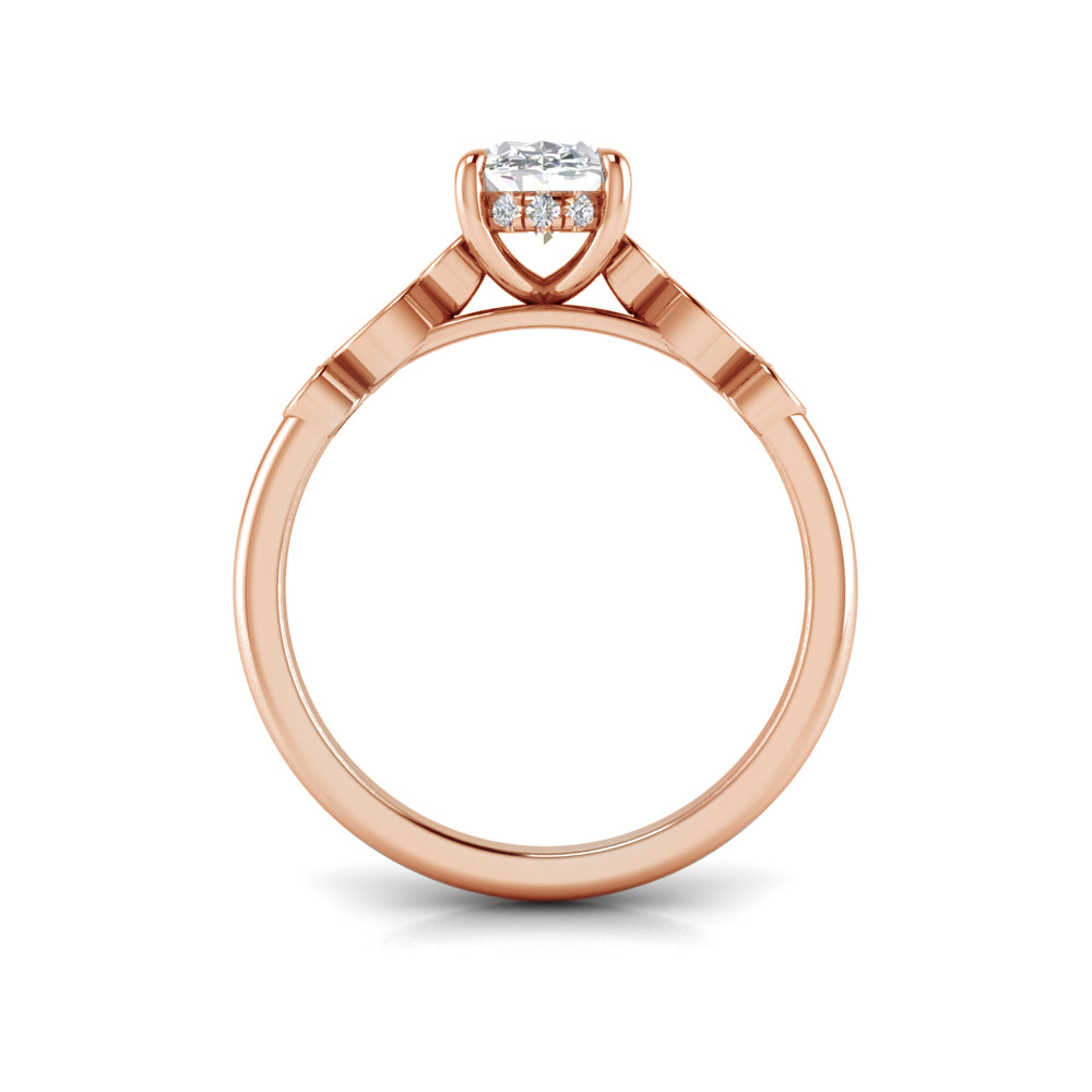 0.11 RD ENGAGEMENT RING 1.00 OV BUILT IN CENTER