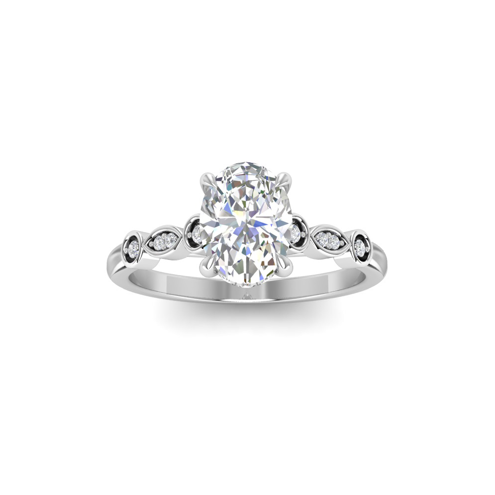 0.11 RD ENGAGEMENT RING 1.00 OV BUILT IN CENTER