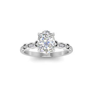 0.11 RD ENGAGEMENT RING 1.00 OV BUILT IN CENTER