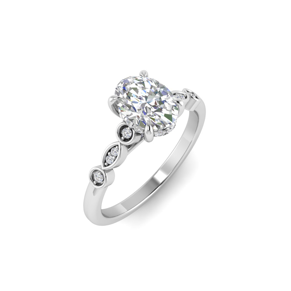 0.11 RD ENGAGEMENT RING 1.00 OV BUILT IN CENTER