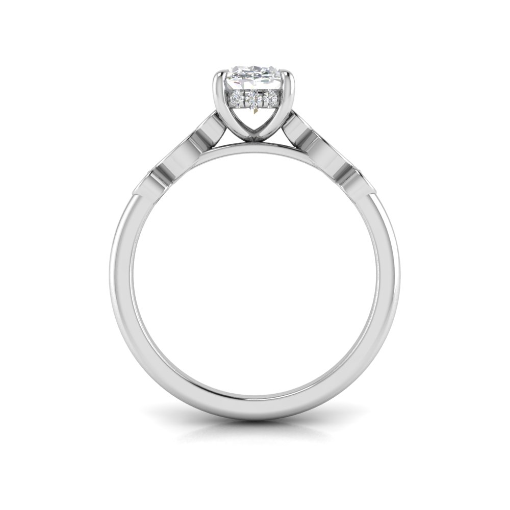 0.11 RD ENGAGEMENT RING 1.00 OV BUILT IN CENTER