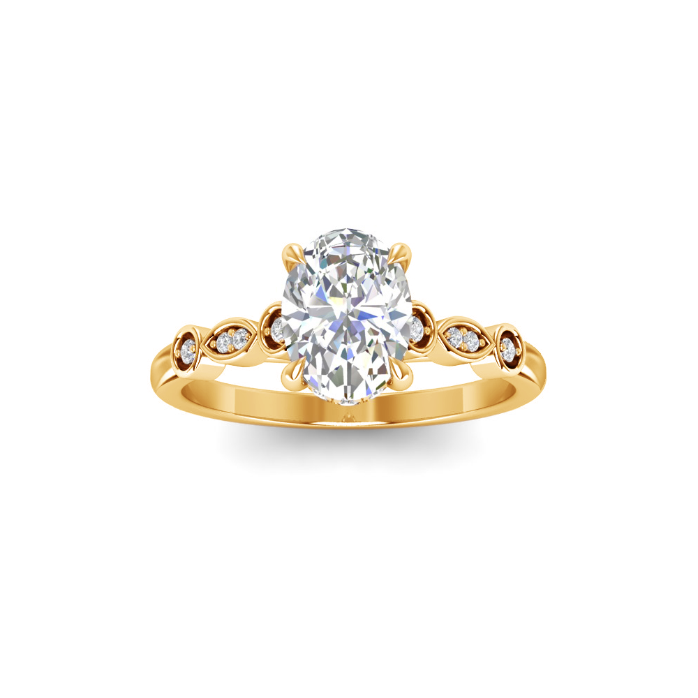 0.11 RD ENGAGEMENT RING 1.00 OV BUILT IN CENTER