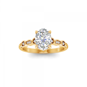 0.11 RD ENGAGEMENT RING 1.00 OV BUILT IN CENTER