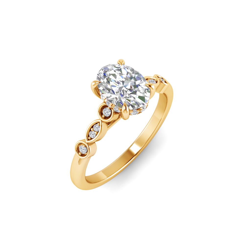 0.11 RD ENGAGEMENT RING 1.00 OV BUILT IN CENTER