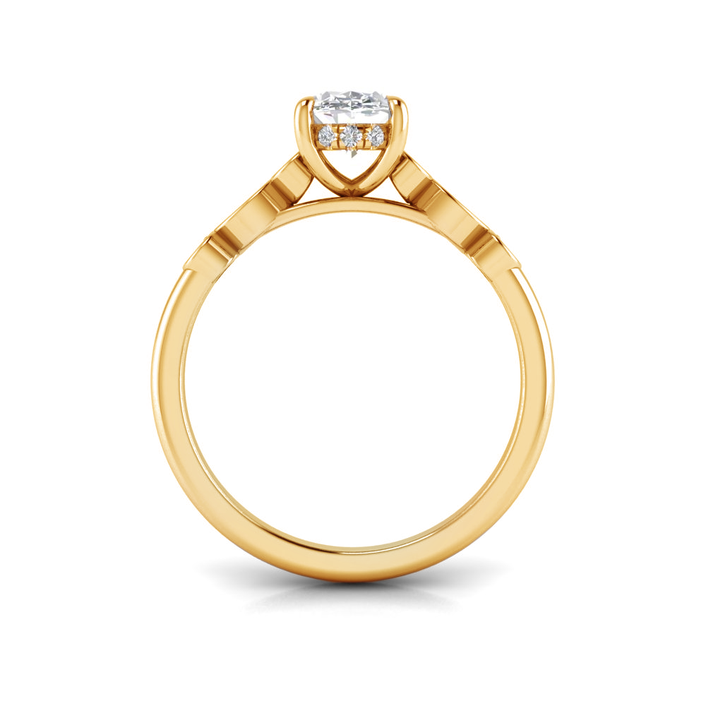 0.11 RD ENGAGEMENT RING 1.00 OV BUILT IN CENTER
