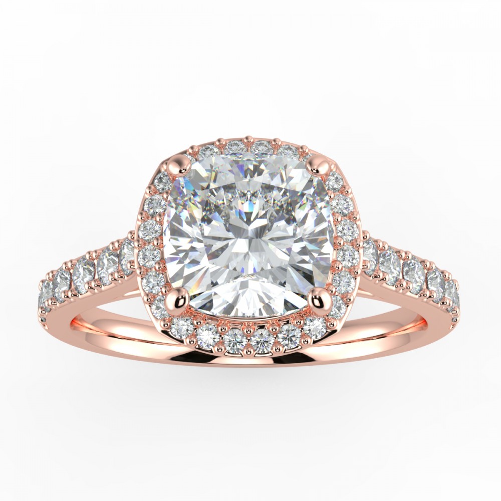 Pave Halo Engagement Ring