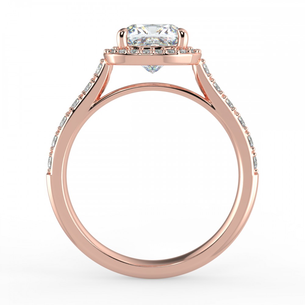 Pave Halo Engagement Ring