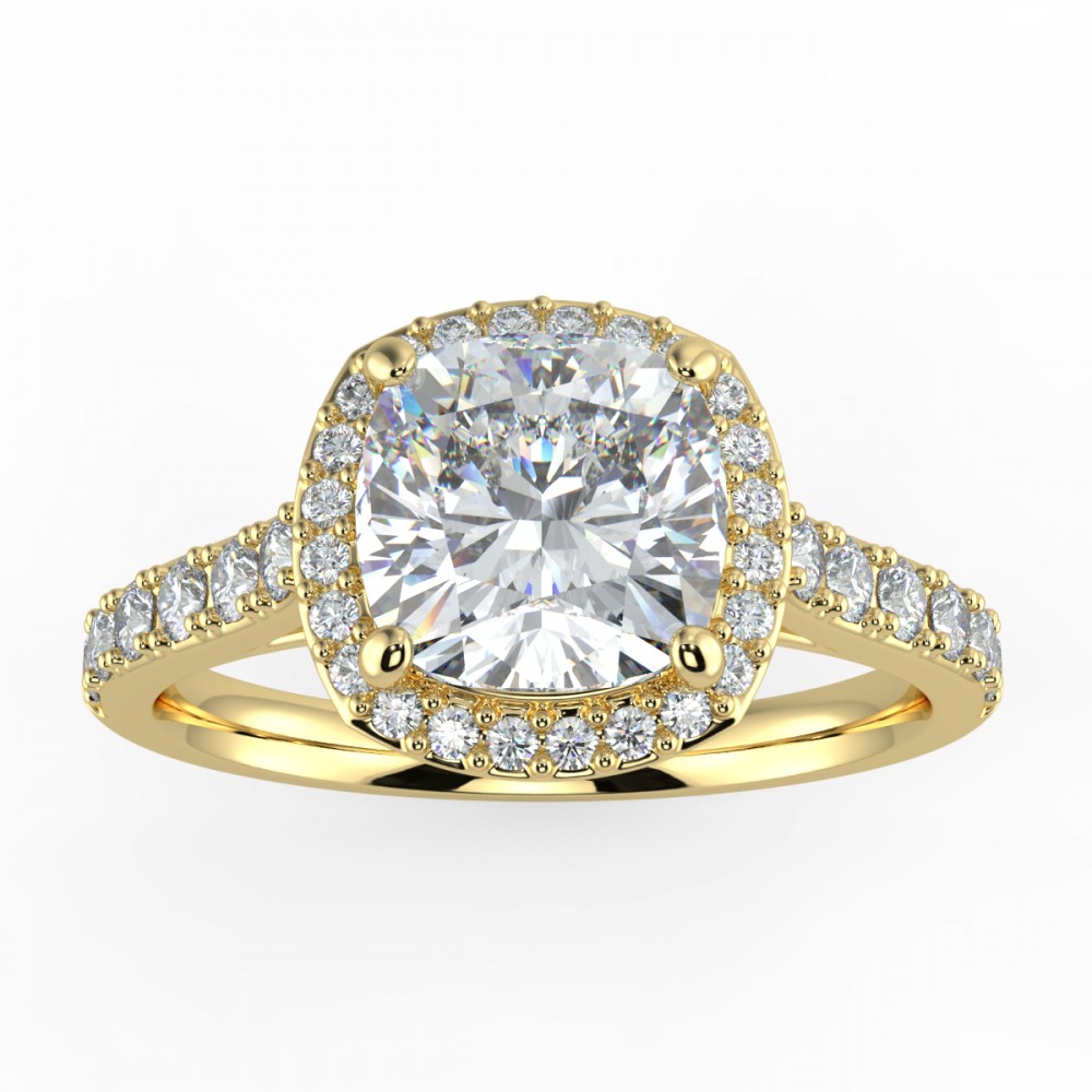 Pave Halo Engagement Ring