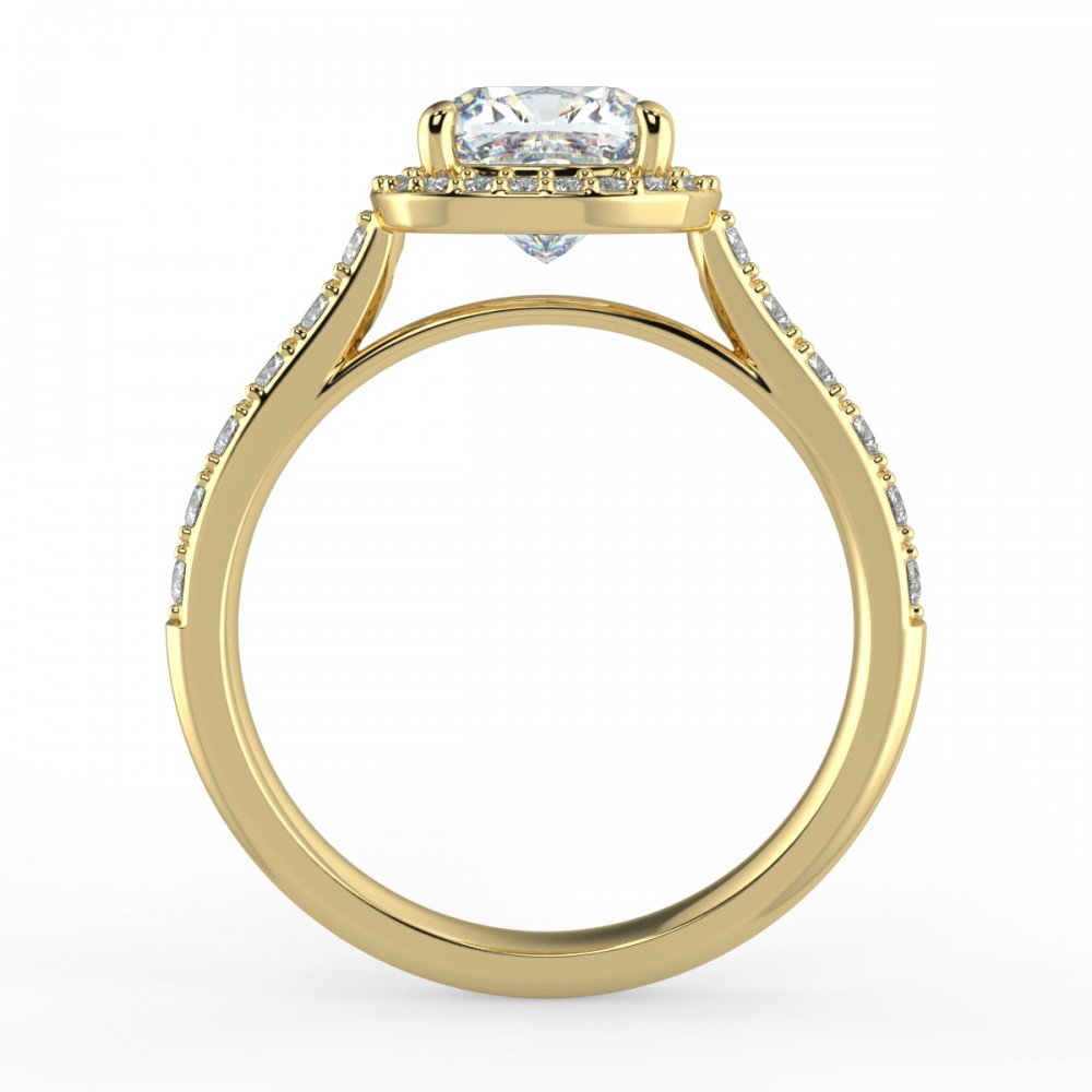 Pave Halo Engagement Ring