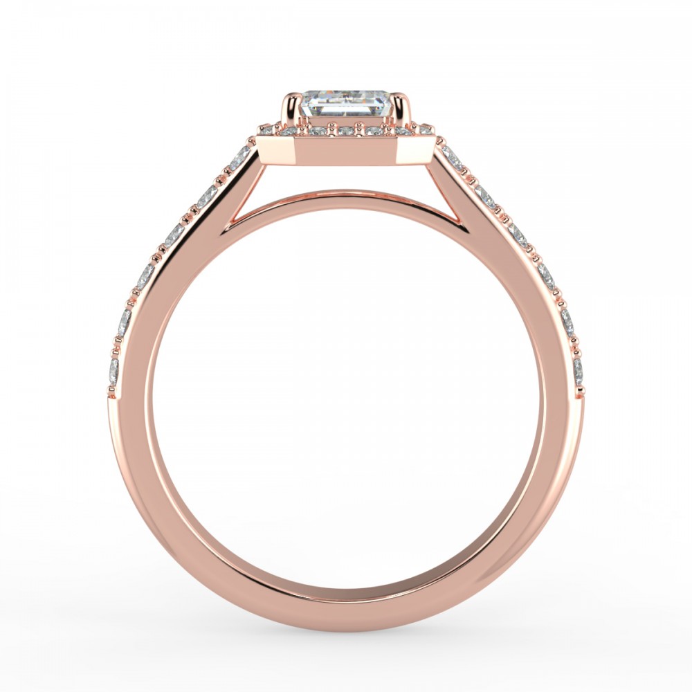 Pave Halo Engagement Ring