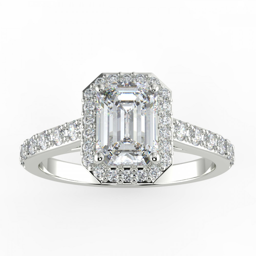 Pave Halo Engagement Ring